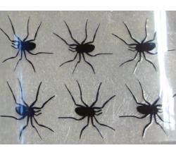 6 Bügelpailletten Spinnen hochglanz schwarz